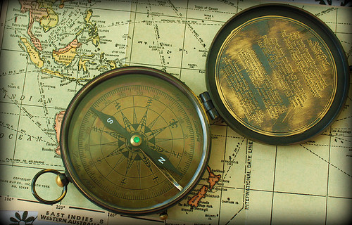 compass on map representing a guide to factoring